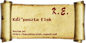 Káposzta Elek névjegykártya